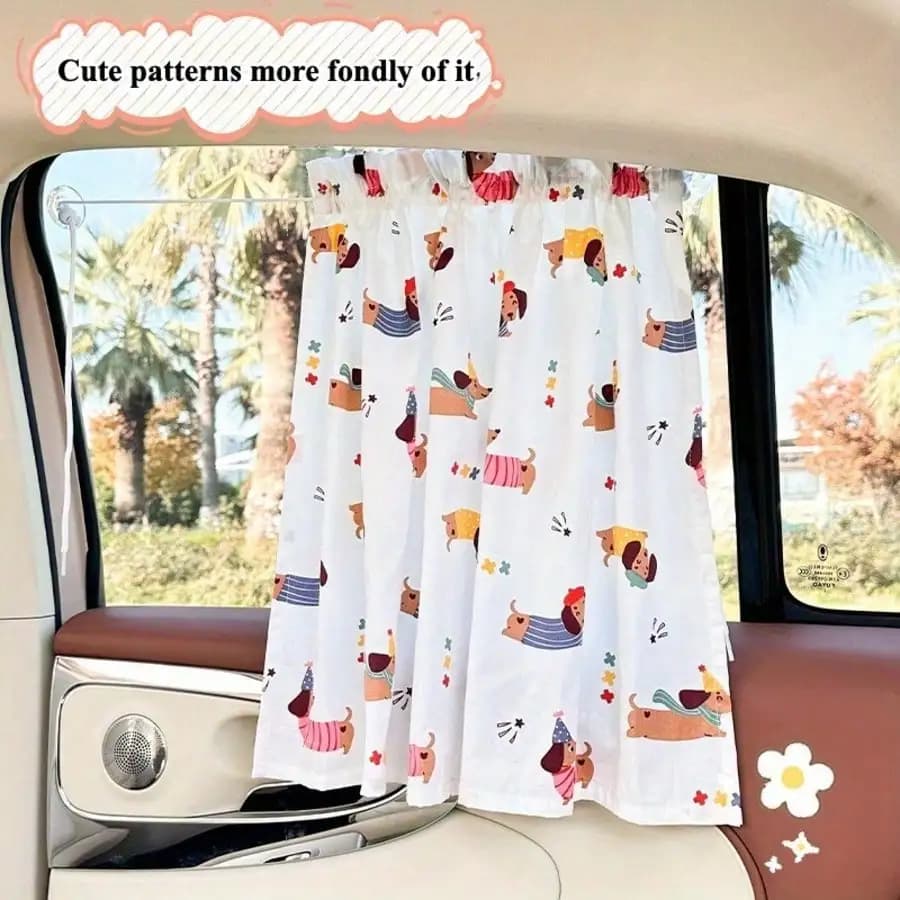 1 pz Tenda Parasole per Auto, Protezione Solare Estiva per Finestrino Laterale e Parabrezza, con Ventosa e Design Cartone Animato