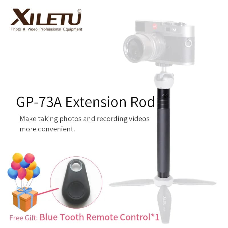 XILETU GP73A asta di prolunga regolabile portatile bastone retrattile pieghevole per stabilizzatore della testa del treppiede Selfie Stick Photography