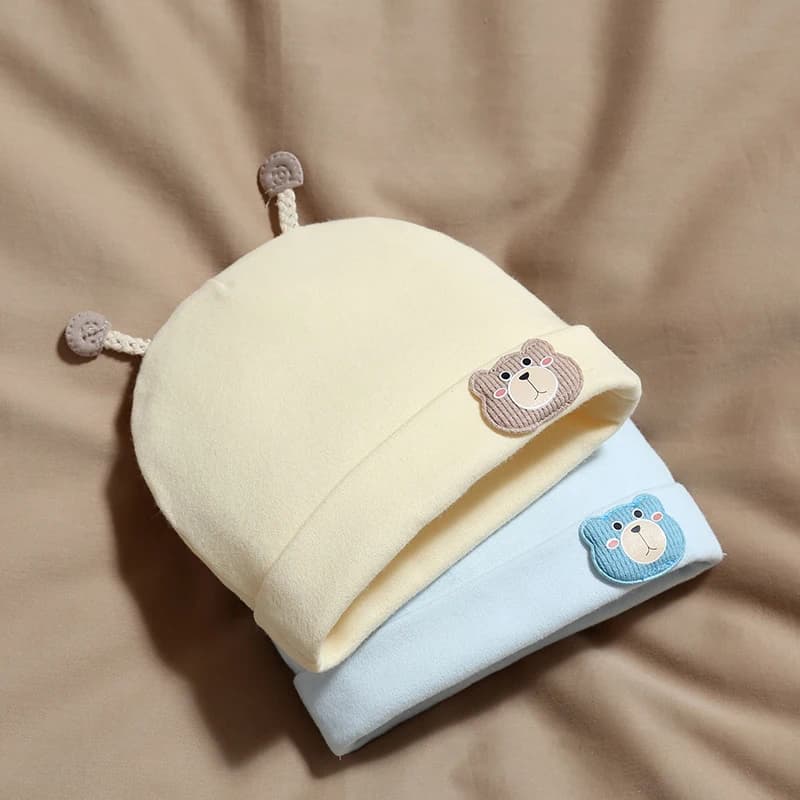 6-12Month Baby Beanies Cute Cartoon Newborn Fetal Hat Autumn Winter Children Head Protection Pullover Cap Infants Knitted Hats