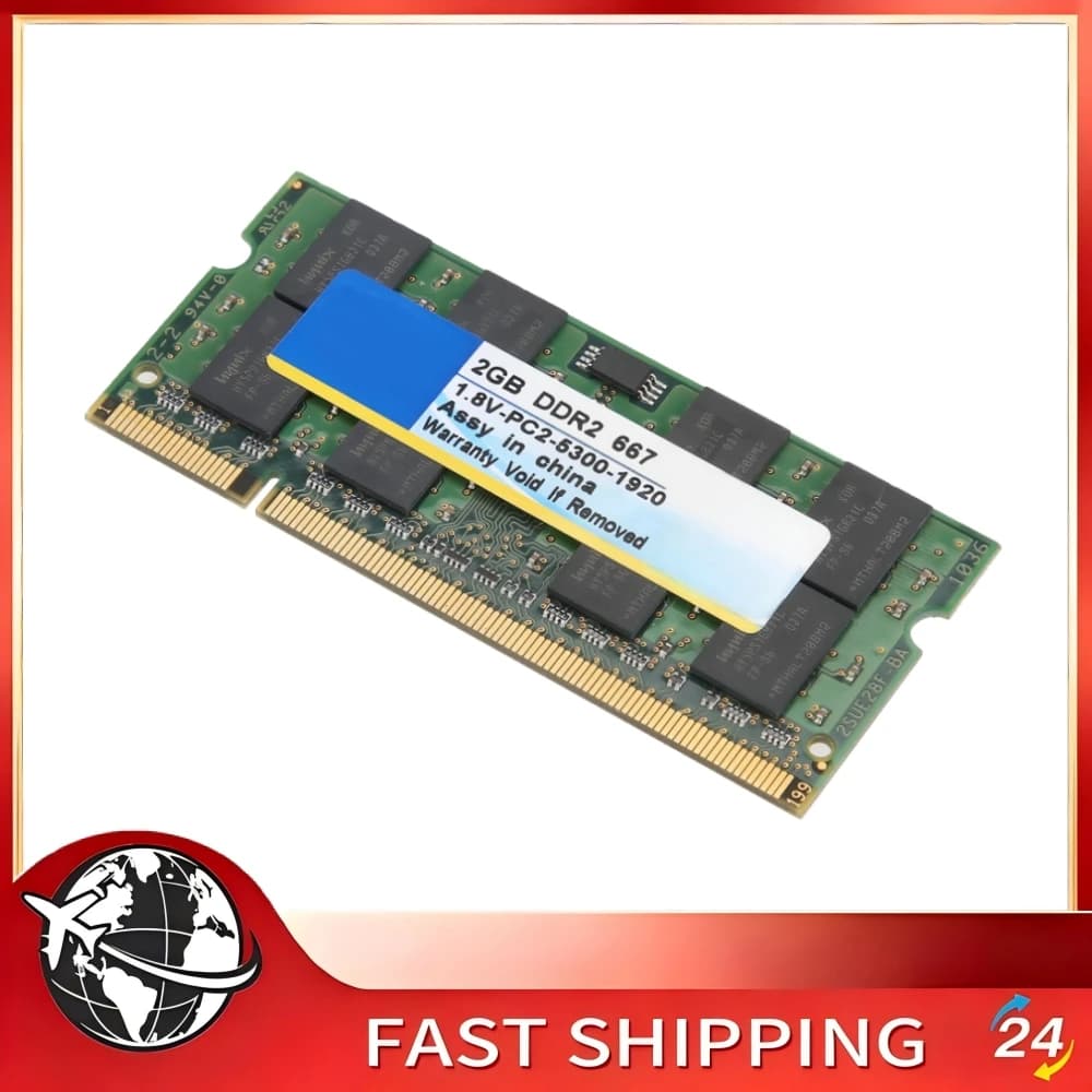 Memoria per laptop Qiilu DDR2 667 MHz 2 GB di memoria PC2 5300 con larghezza di banda per parti di modifica e aggiornamento per computer portatili Intel AMD