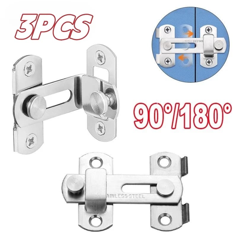 Chiusura per porta in acciaio inossidabile con fibbia di sicurezza, chiusura scorrevole per porta per gabbia per animali domestici, hardware di sicurezza con viti, finestra, armadio, casa