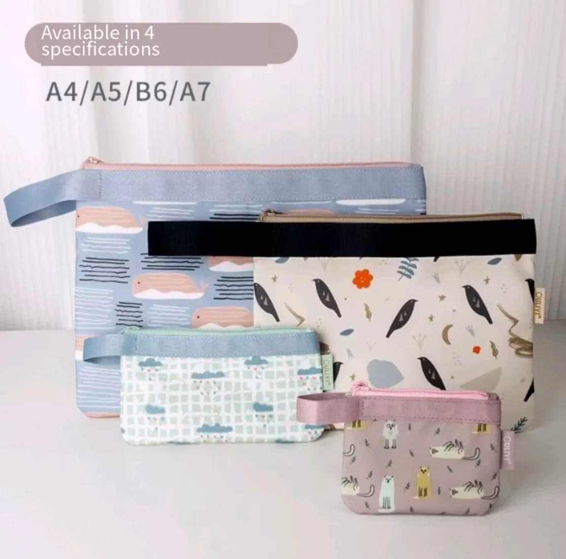 Multifunctional Waterproof Document Organizer Bag, OULIYI Zipper Laptop Sleeve, Card Pouch Coin Purse Earphone Storage Case