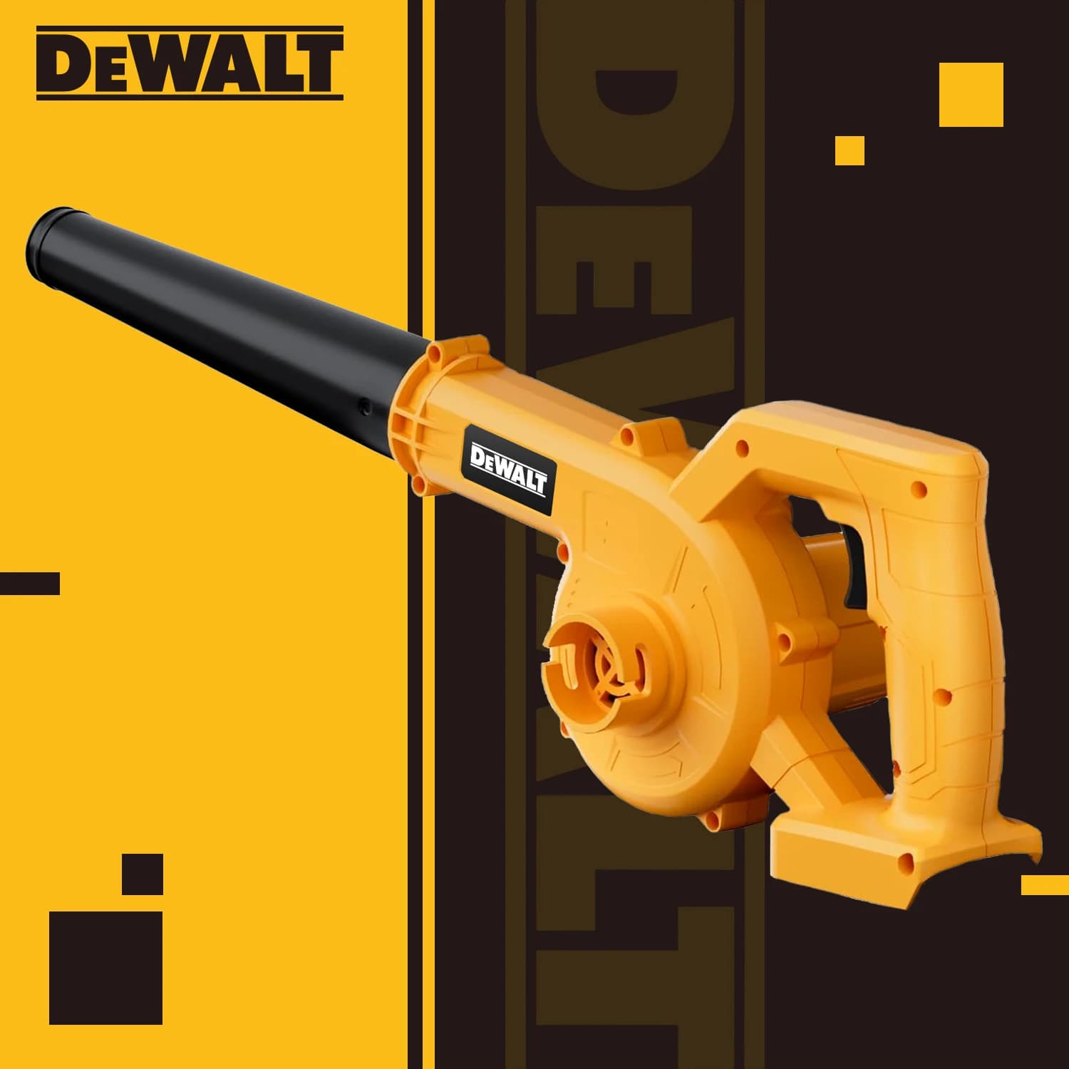 Soffiatore d'aria elettrico a batteria DeWALT senza spazzole, aspirapolvere 2 in 1, raccoglitore di polvere, ventilatore turbo, asciugacapelli, pulitore per foglie