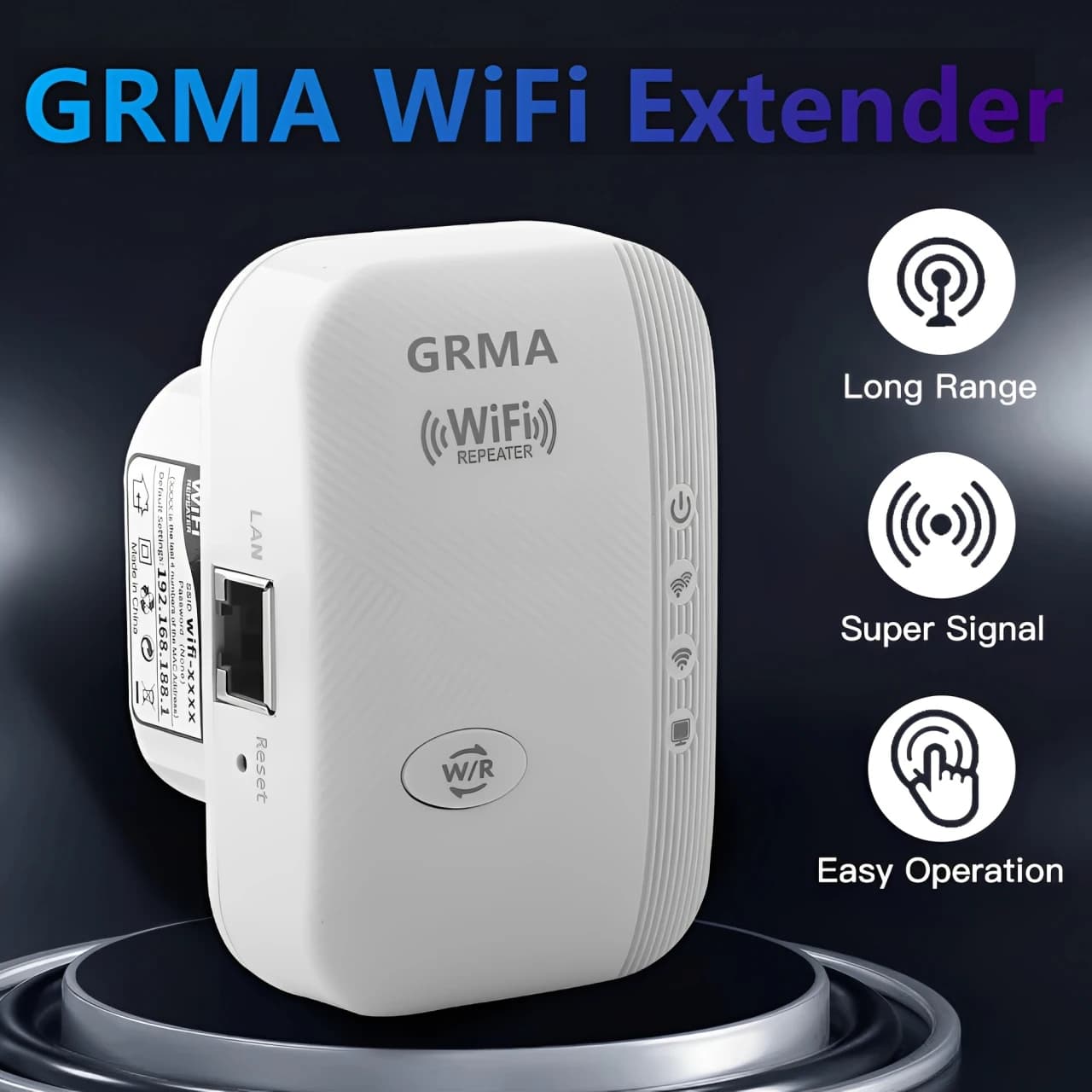 GRMA 1000 Mbps WiFi Reperter Wireless Booster Router 2.4G Wifi Range Extender 802.11N Network Card Adapter Easy Setting