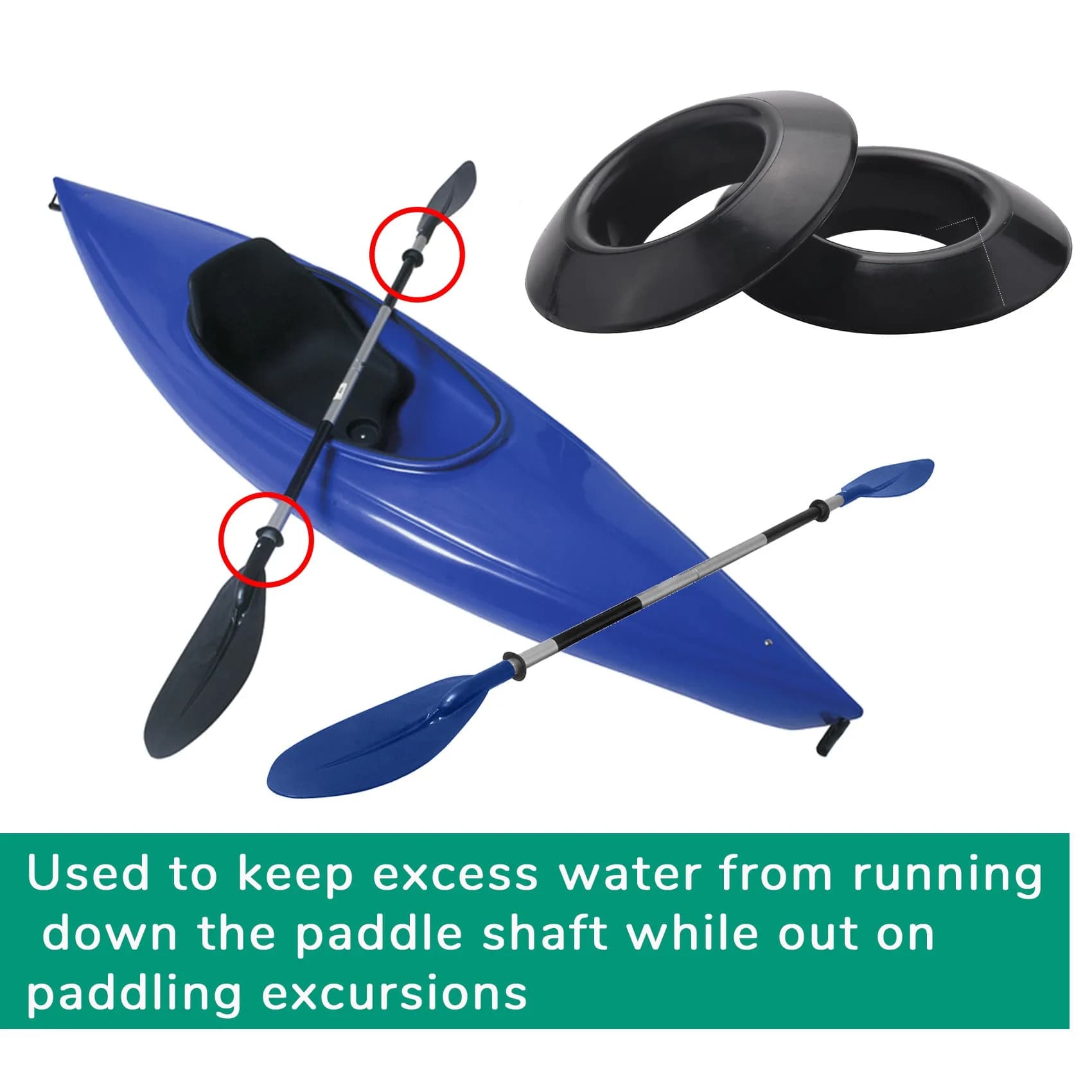 ABPF 4Pcs Universal Kayak Canoe Raft Paddle Oar Drip Rings Splash Guards Ring Paddle Accessories Replacement