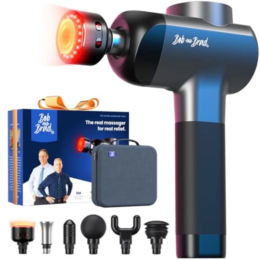 X6 Ultra Massage Gun with Heat and Light Infrared, Metal Head, Professional Percussion Massage for Textile Backgrounds for Athletes