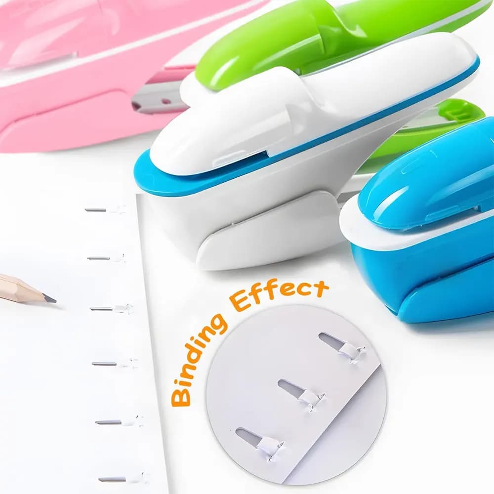 Cucitrice portatile senza punti: design portatile in acciaio inossidabile, può fissare fino a 8 fogli di carta per rilegare documenti.