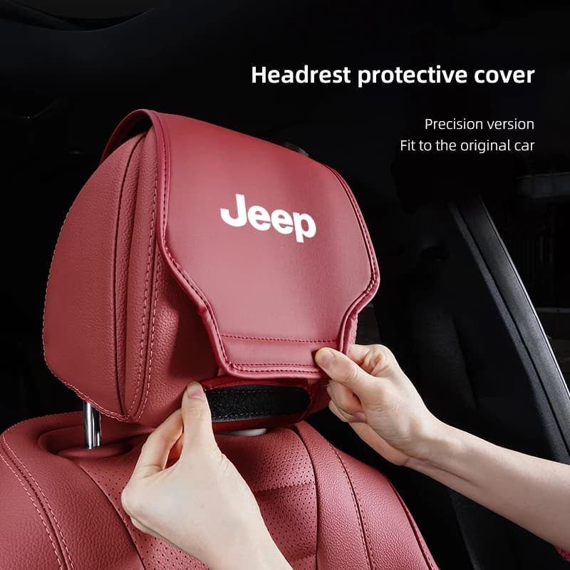 Fodera per cuscino per seggiolino auto Guscio protettivo per poggiatesta automatico per Jeep Wrangler Rubicon Renegade Compass Grand Cherokee Patriot Liberty