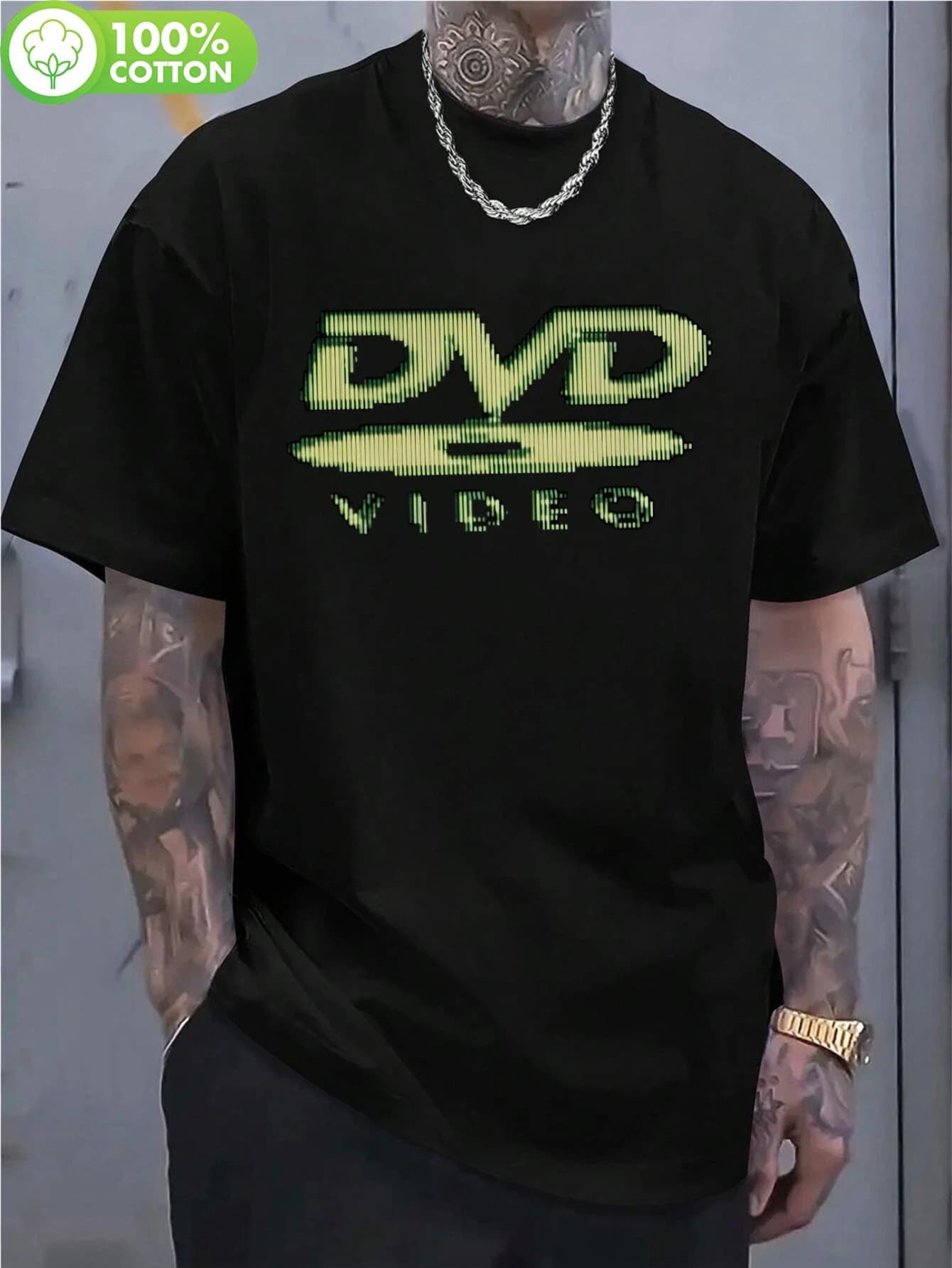 Men's 90s Retro DVD Video T-Shirt/Jacket Compatible with - Lightweight Breathable Black Shirt & Jacket for 90s Media Print - Machine Washable Spring Summer Fall Casual Wear for Movie Nights, Gaming Events - Nostalgic VHS/DVD Design