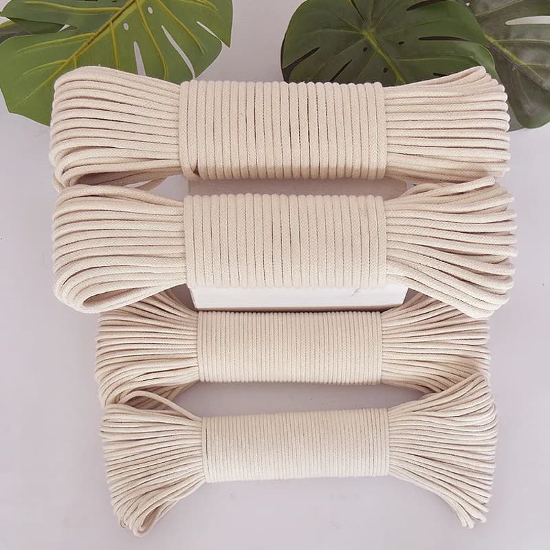 1.5-20mm Natural Hand Fabric Corespun Cotton Corda Tape Decoration Bandit Auction Tent Pull Corda FAI FROM TE Textile Mestiere Fabric String