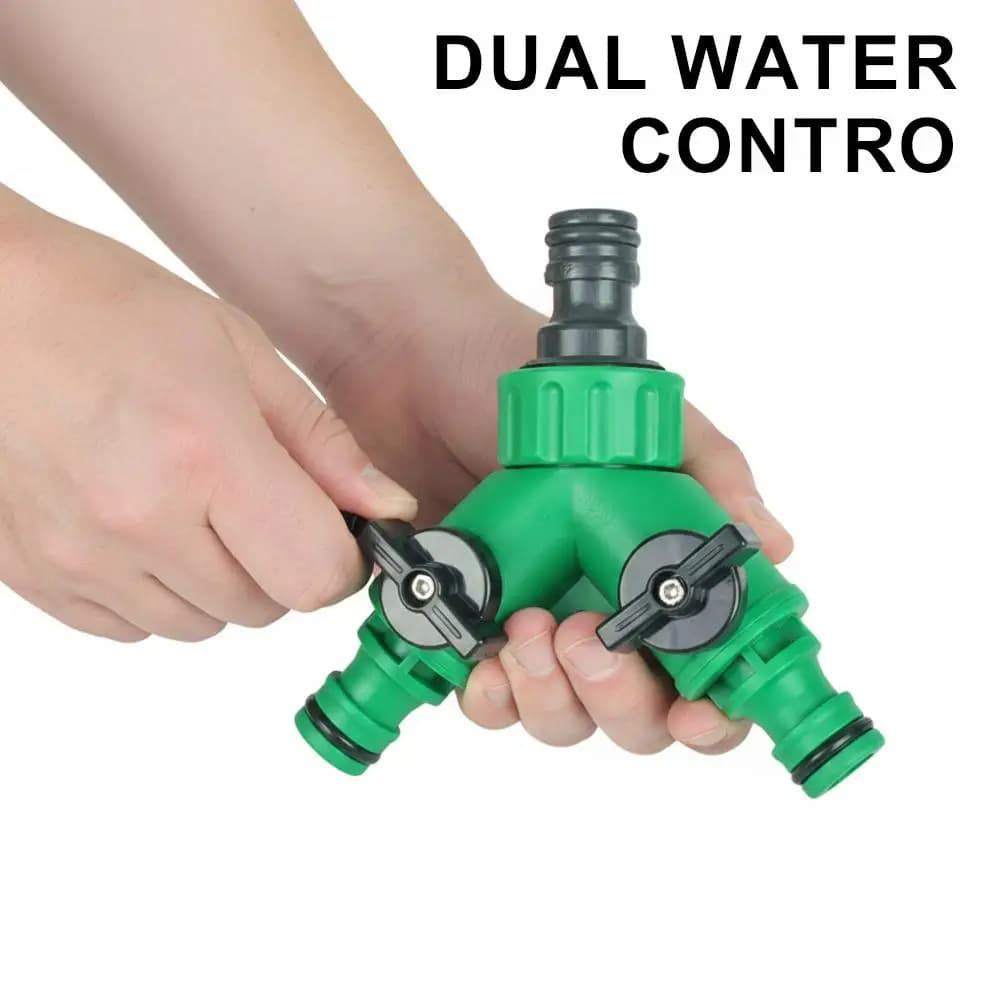 Connettori a Y per Tubi da Giardino, Adattatore per Tubi, Valvola Divisoria a Tre Vie in Plastica con Interruttore per Irrigazione Fiori