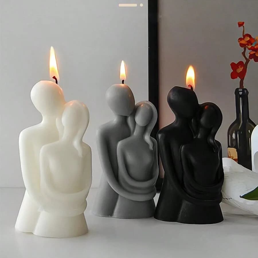 Stampo in Silicone per Coppie che si Abbracciano, per Candele Aromaterapiche e Statuette Decorative - Design Durevole e Facile da Pulire