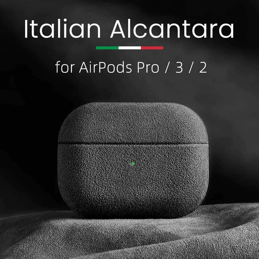 ALCANTARA Case for AirPods Pro 2 Luxury Artificial Leather Cases for AirPods 3 2 and 1 Wireless Bluetooth Headset Fur Cover