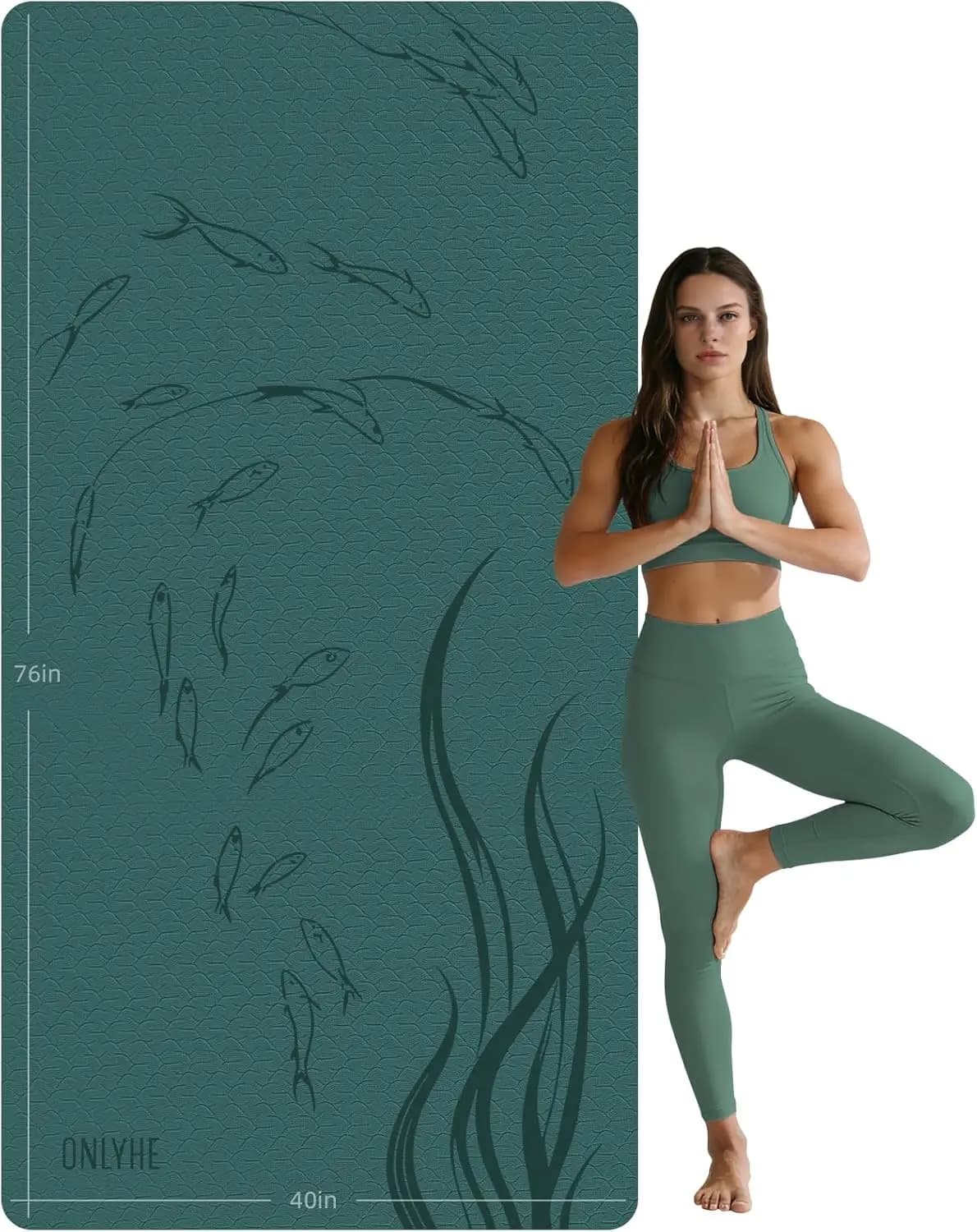 Tappetino Yoga Extra Largo e Spesso per Donne e Uomini, Grande Tappetino Antiscivolo per Esercizi, Materiale TPE