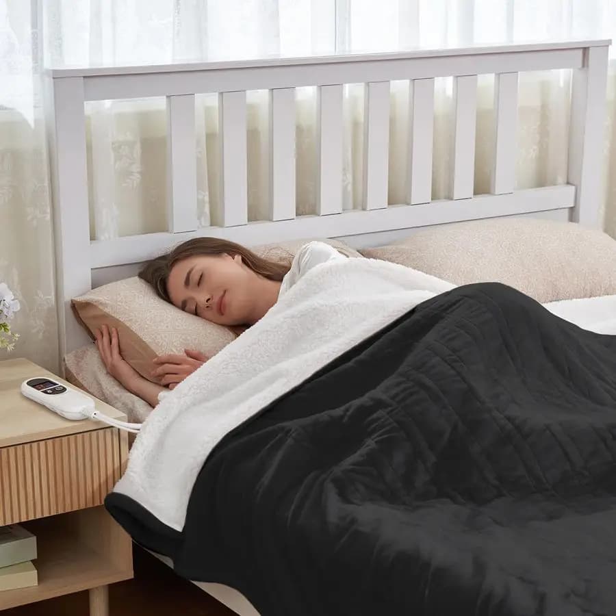 Coperta Elettrica Full Size 84x72, Riscaldamento Rapido, Spegnimento Automatico 12 Ore, 6 Impostazioni di Calore, Protezione dal Surriscaldamento