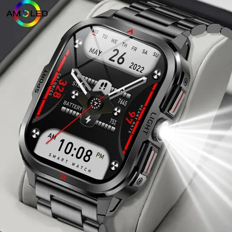 Orologio intelligente da uomo militare di lusso 3D UI Wireless BT Chiama Fitness Ore 3ATM Smartwatch sportivo impermeabile per uomo IOS Android 2025
