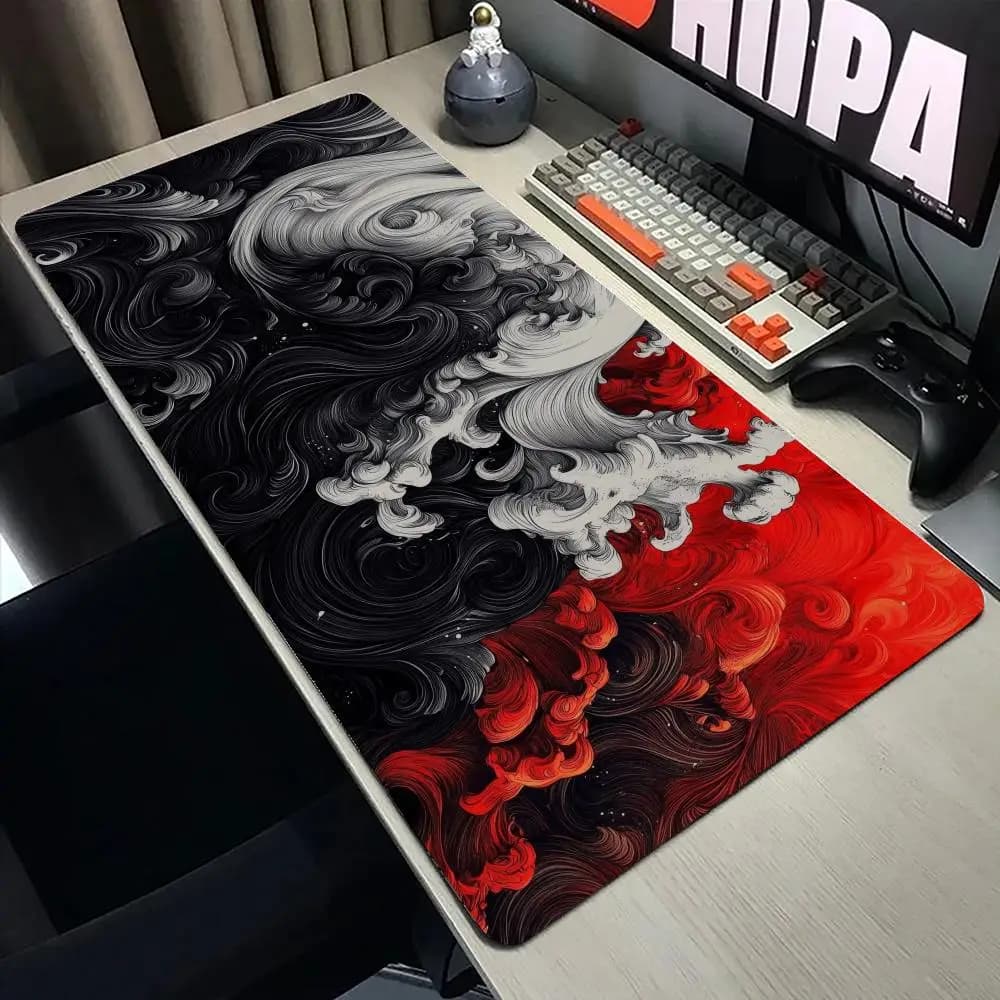 Tappetino per Mouse con Texture Astratta, Grande Mousepad per Gaming e Ufficio, Antiscivolo con Bordi Cuciti, Tappetino per Scrivania Computer HD, Mousepad Lungo per Gamer