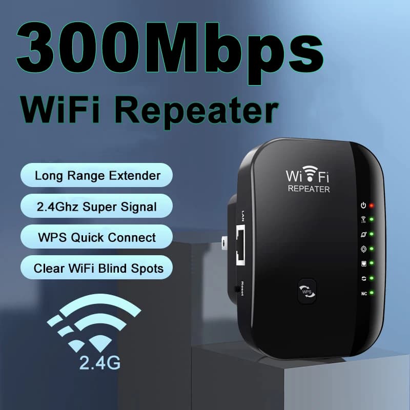 Ripetitore WiFi wireless Ripetitore 300Mbps 2.4Ghz Espansore di rete Gamma 802.11N/B/G Ripetitore WiFi wireless Punto di accesso Booster