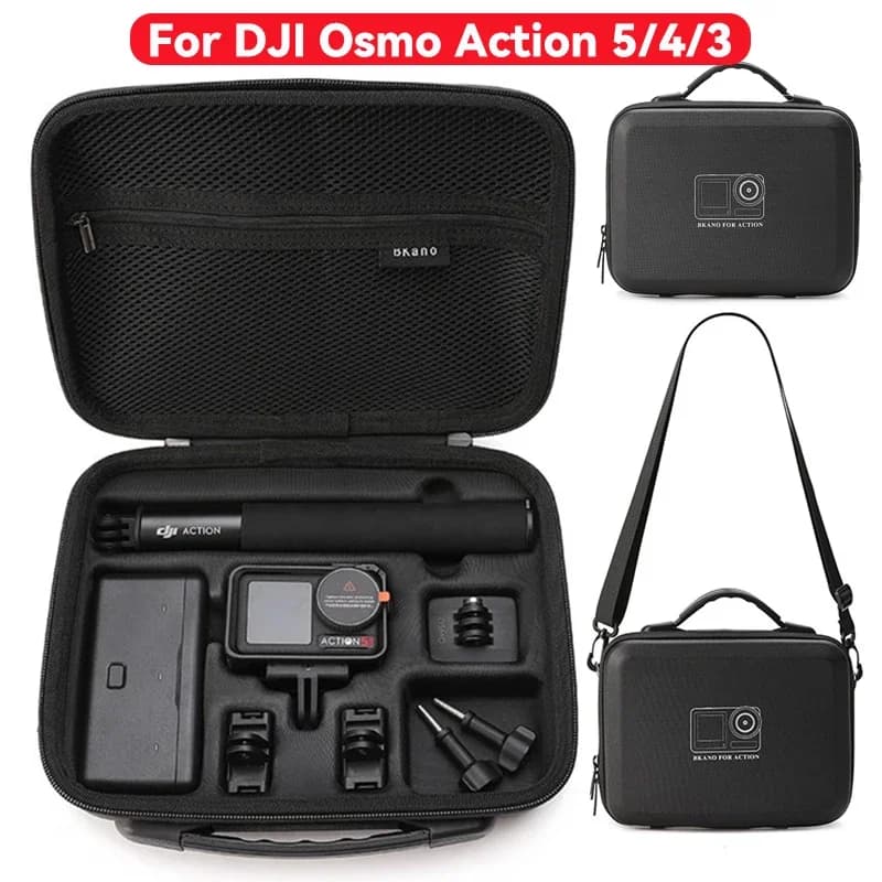 Per DJI OSMO Action 5 Pro 4/3 Custodia portatile Borsa impermeabile Caricatore Base batteria Selfie Stick Scatola di immagazzinaggio Accessori per borse