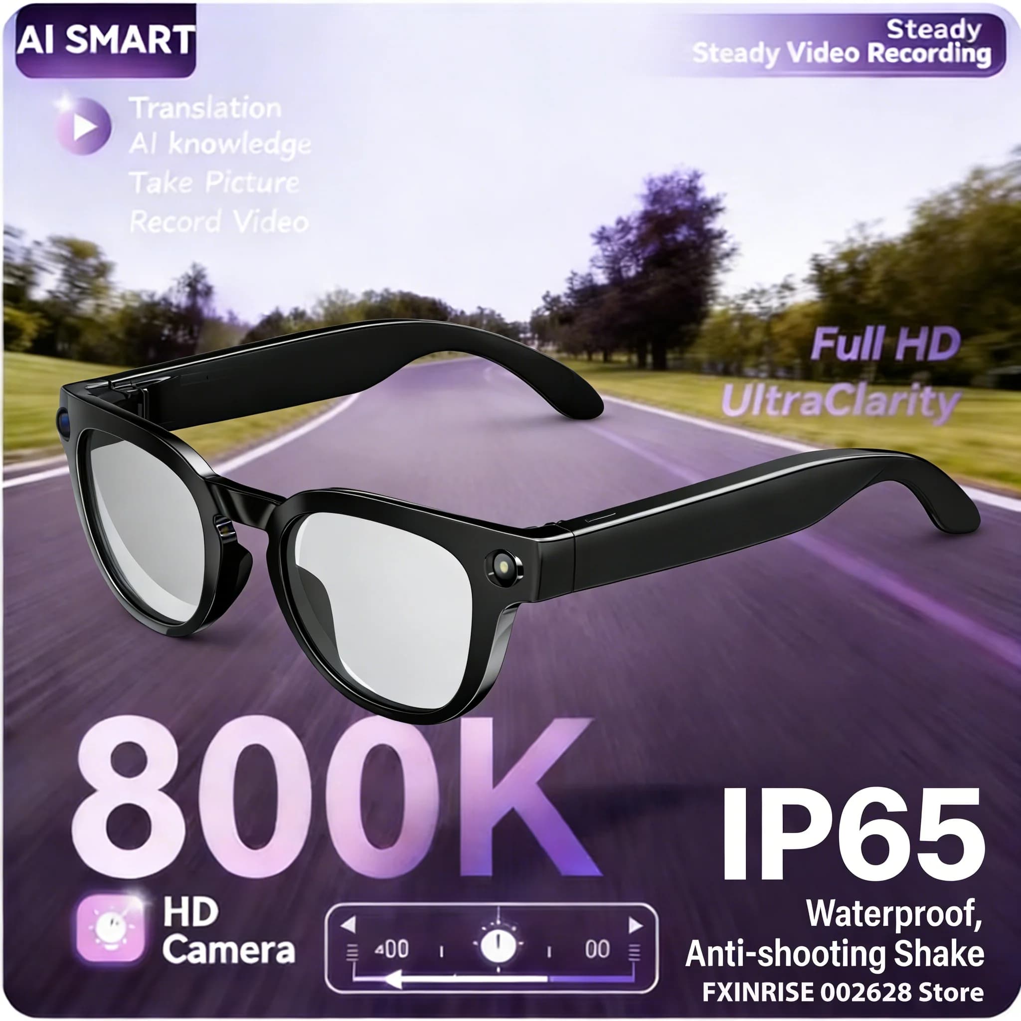 New Smart Glasses AI MT3 2026 with 8MP HD Camera, 1080P Video Recording, Simultaneous Translation, Musical Reproduction, BT Calls, Sunglasses for Men and Women