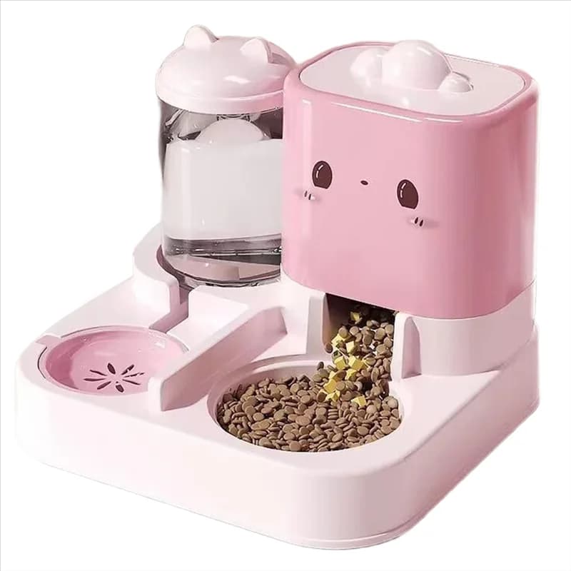 MOPHE-Mangiatoia per animali domestici e distributore d'acqua, cane gatto 2 in 1, distributore di cibo e acqua per piccoli animali, ciotola per animali domestici