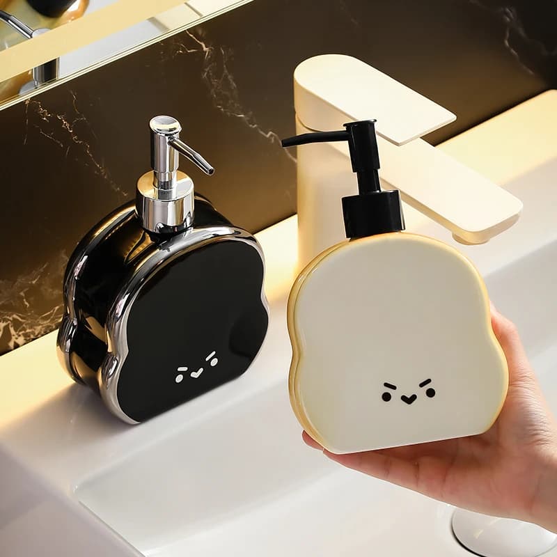Bottiglia dispenser disinfettante per le mani in ceramica da 580 ml, gel doccia da bagno di fascia alta di lusso leggero, dispenser per shampoo con bottiglia per pressa per shampoo