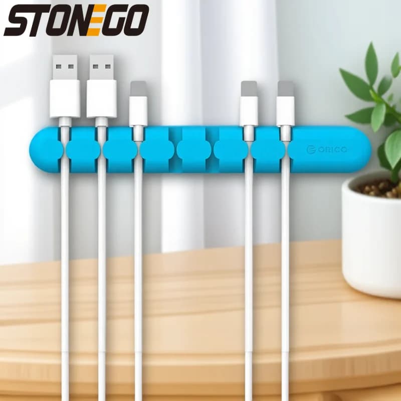Organizzatore Multiuso per Cavi con 7 Slot, Avvolgicavo Adesivo per Computer, Fili Elettrici, Ufficio, Casa, Auto