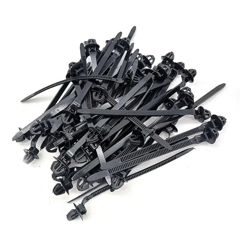 50PCS/Lot Nylon Cable Tie Fastener Clips Car Loom Hose Clamp Fastening Zip Strap Kit