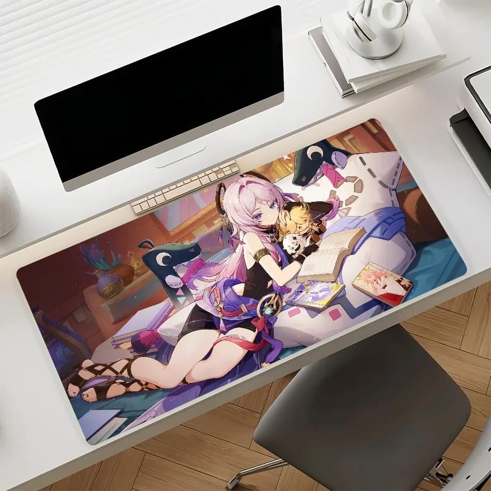 Tappetino per mouse da gioco Fantasy Ice Girl da 900x400 mm, bordo cucito in gomma antiscivolo, tappetino da scrivania grande per PC portatile