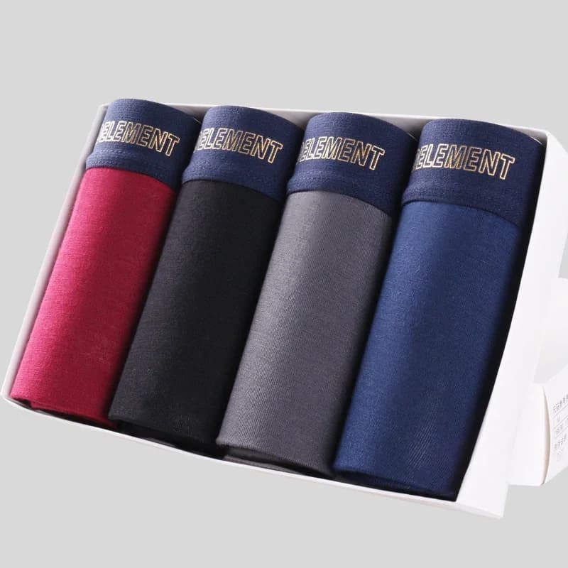5PCS Men's briefs: Thin and breathable, spring/summer boxers, comfortable, solid color mid-rise boxers, boys' youth bottoms