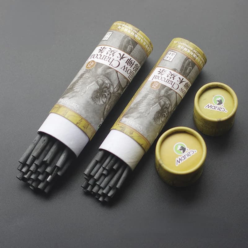 25/box Cotton Willow Charcoal Sticks for Student Exam Sketch Animation Design Special 4-7MM Art Oil Painting Carbon Stick