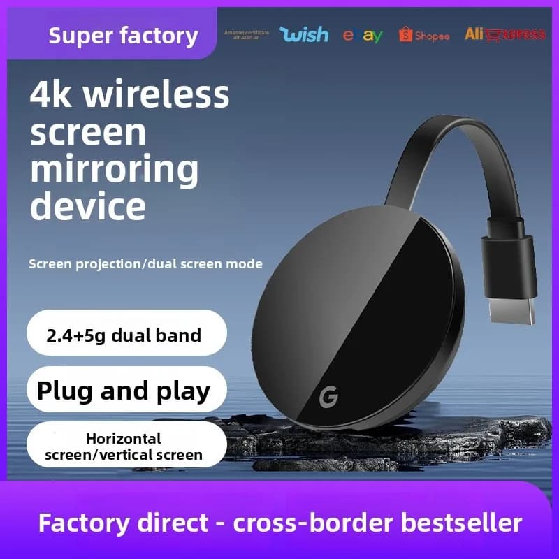 Trasmettitore wireless per mirroring dello schermo da cellulare a TV o proiettore tramite HDMI, compatibile con Apple e Android