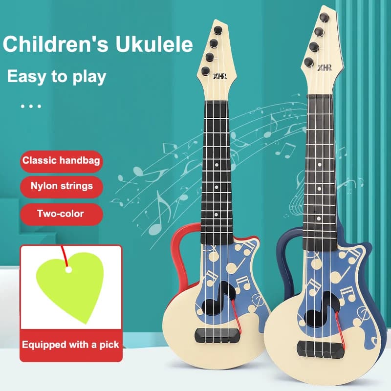 Nuovi bambini piccoli Ukulele chitarra giocattolo bambini strumento musicale principiante educazione precoce giocattolo regalo di compleanno per bambini