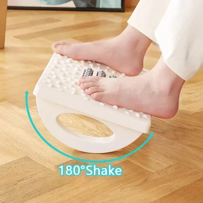 Poggiapiedi per Casa/Ufficio, Sgabello Sottoscrivania Anti-Incrocio Gambe, Semicircolare Oscillante Antiscivolo con Rullo Massaggiante