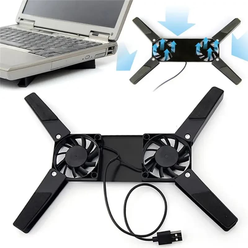 Tappetino di raffreddamento ventola USB girevole 2 ventole dispositivo di raffreddamento del notebook dispositivo di raffreddamento del computer portatile supporto ventola USB per computer portatile PC da 10-17 "