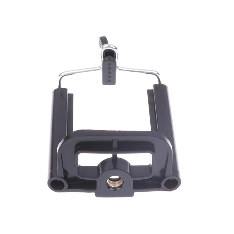 Supporto per telefono nero estensibile universale da 1 pezzo con foro per vite dado da 1/4 di pollice Accessori per clip per telefono con fotocamera per selfie stick