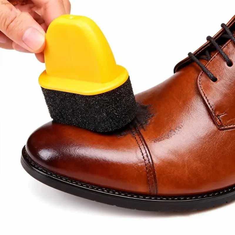 Q5WE 10 pezzi spazzola per applicatore per lucido da scarpe impugnatura ergonomica spazzola in spugna per cura delle scarpe