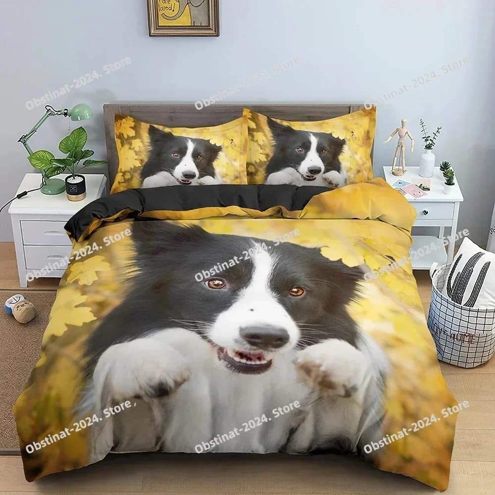 Set biancheria da letto per animali domestici stampato in 3D Set copripiumino per cani carino Twin Full Queen King Size Animali Modello Copripiumini Tessili per la casa