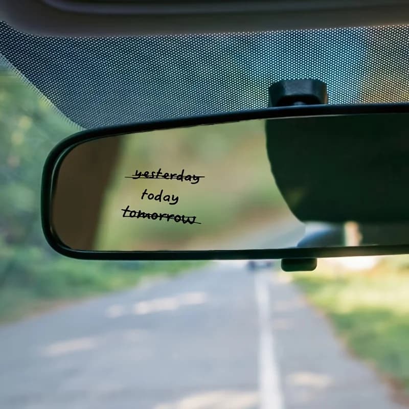 4pcs Yesterday Today Tomorrow Live In The Moment Vinyl Sticker for Car Rearview Mirror Bathroom Window Decor