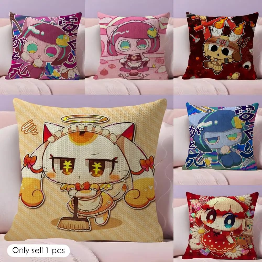 Fodera per cuscino Cartoon P-PepoyoS, freschezza estiva, tessuto in lino, stampa fronte-retro, federa per cuscino, decorazione per divano e casa, idea regalo