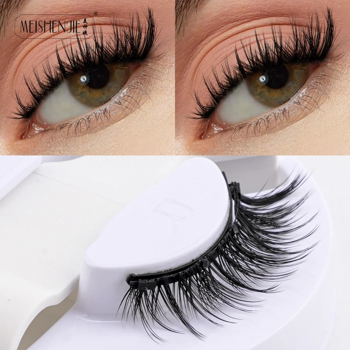 1 pair of magnetic eyelashes kit fake long natural eyelashes with magnetic eyelashes pins set extension makeup tool fake cils
