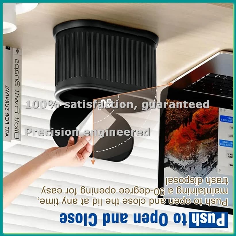 Mini Trash Can with Lid, 4L Small Kitchen Compost Bin Countertop Trash Can, Stainless Steel Mini Garbage Can Black-A28R