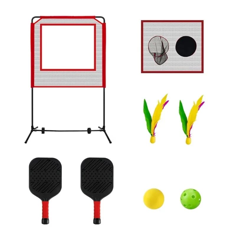 Rete da allenamento per badminton con volani in piuma, divertente gioco interattivo genitore-figlio, rete da allenamento per ping pong da esterno