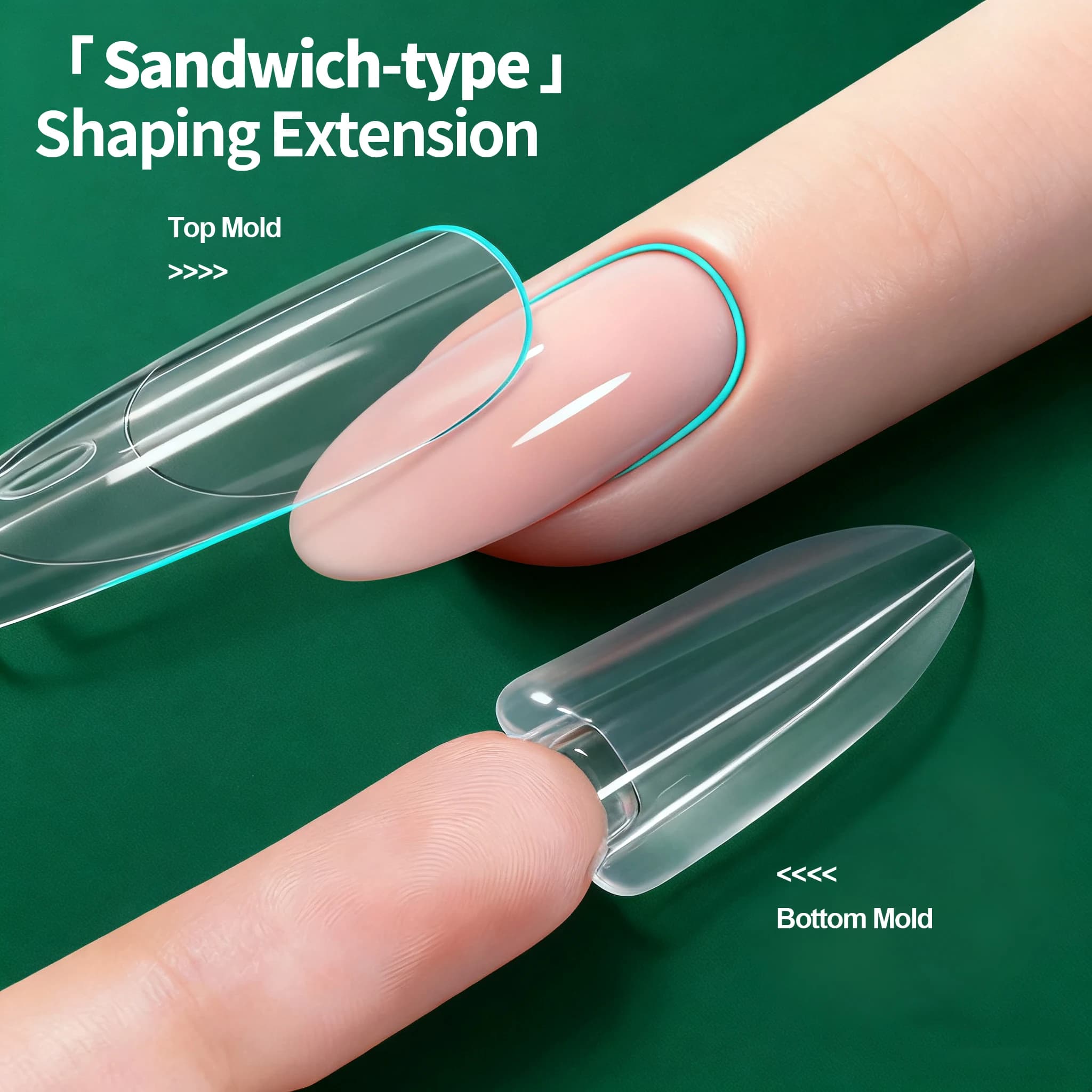 Nailpop Sandwich Nail Dual Forms 240 pezzi 15 forme French Manicure Extension Gel Builder Nail Art Salon Strumento professionale Trasparente