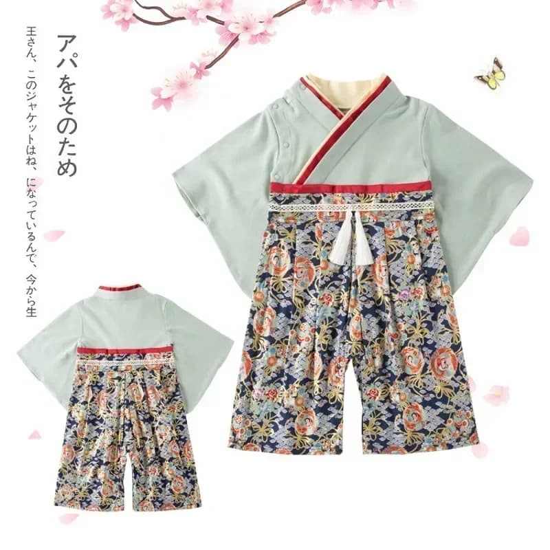 Kids Girls Boy Pagliatto Retro Bathrobe Uniform Dresses Newborn Pigiama Floral Costume 1-3 Years Kimono Kids Dresses Japanese style