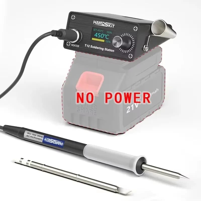Stazione di saldatura digitale T12 con controllo della temperatura LCD - Kit di strumenti di rilavorazione portatile per riparazioni elettroniche, nessun alimentatore incluso