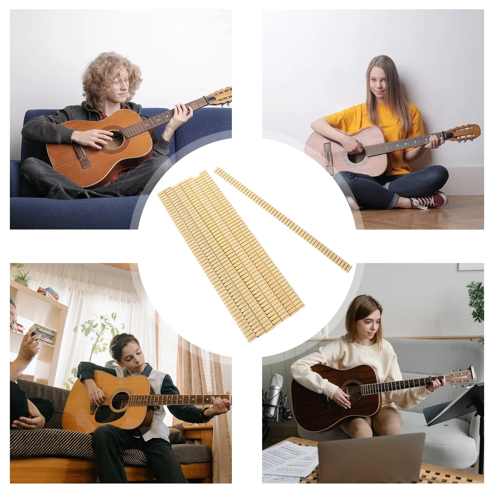 8 pz Rilegatura In Legno Purfling Strisce Decorazione Del Corpo Per Ukulele Accessori Decorazione Forniture Strisce di Legno Intarsio Materiale Chitarra