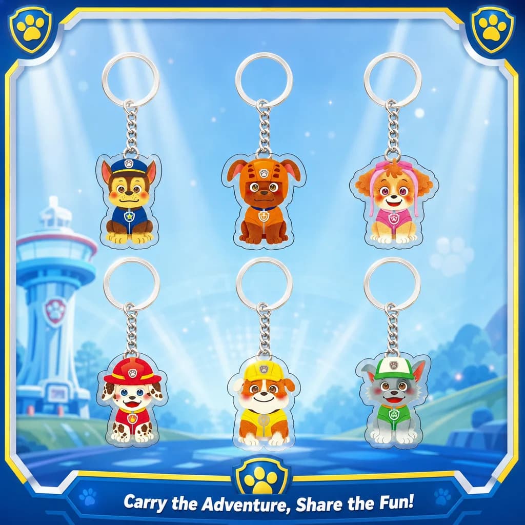 Cute Paw Patrol Cartoon Acrylic Keychain Pendant Backpack Hanging Decoration Student Accessory High Quality Fashion