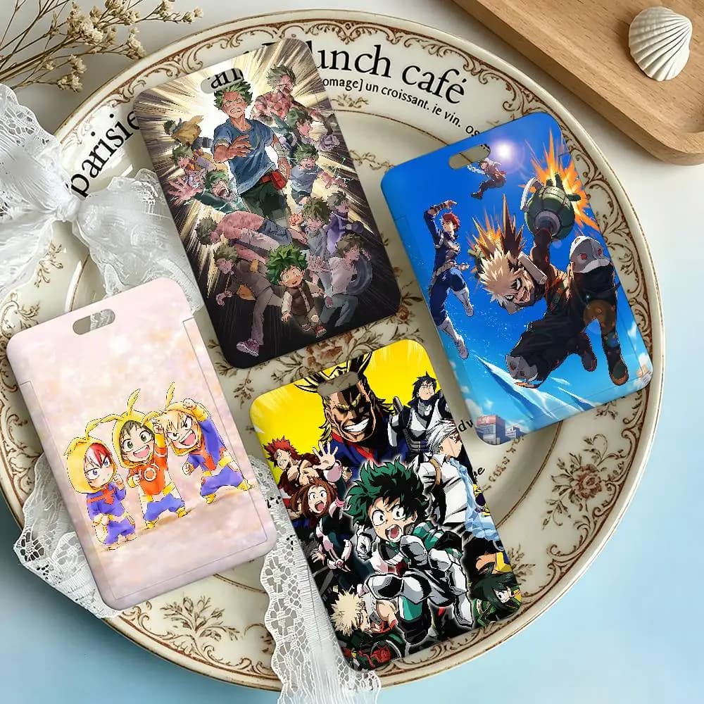 Anime M-My Hero Academia-S NFC Contactless Sliding Card Sleeve For Student Cards, Bus Cards, ID Cards, And Work Permits