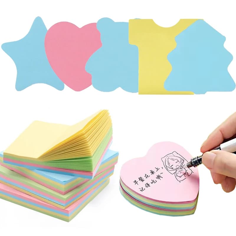 Nota adesiva colorata 100 pagine/libro Blocco note Forme multiple Vari colori Cancelleria Accessori per ufficio scolastico per studenti ZYF